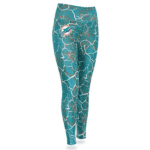 Zubaz NFL MIAMI DOLPHINS ORANGE/MARINA MARBLE LEGGING Large