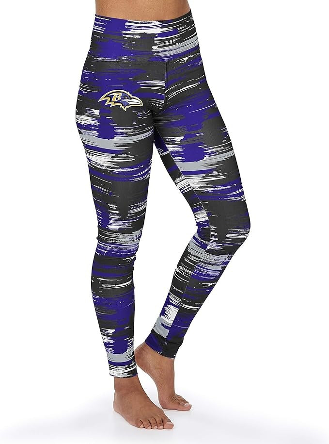 Zubaz NFL WOMEN'S BALTIMORE RAVENS TEAM COLOR BRUSHED PAINT LEGGING