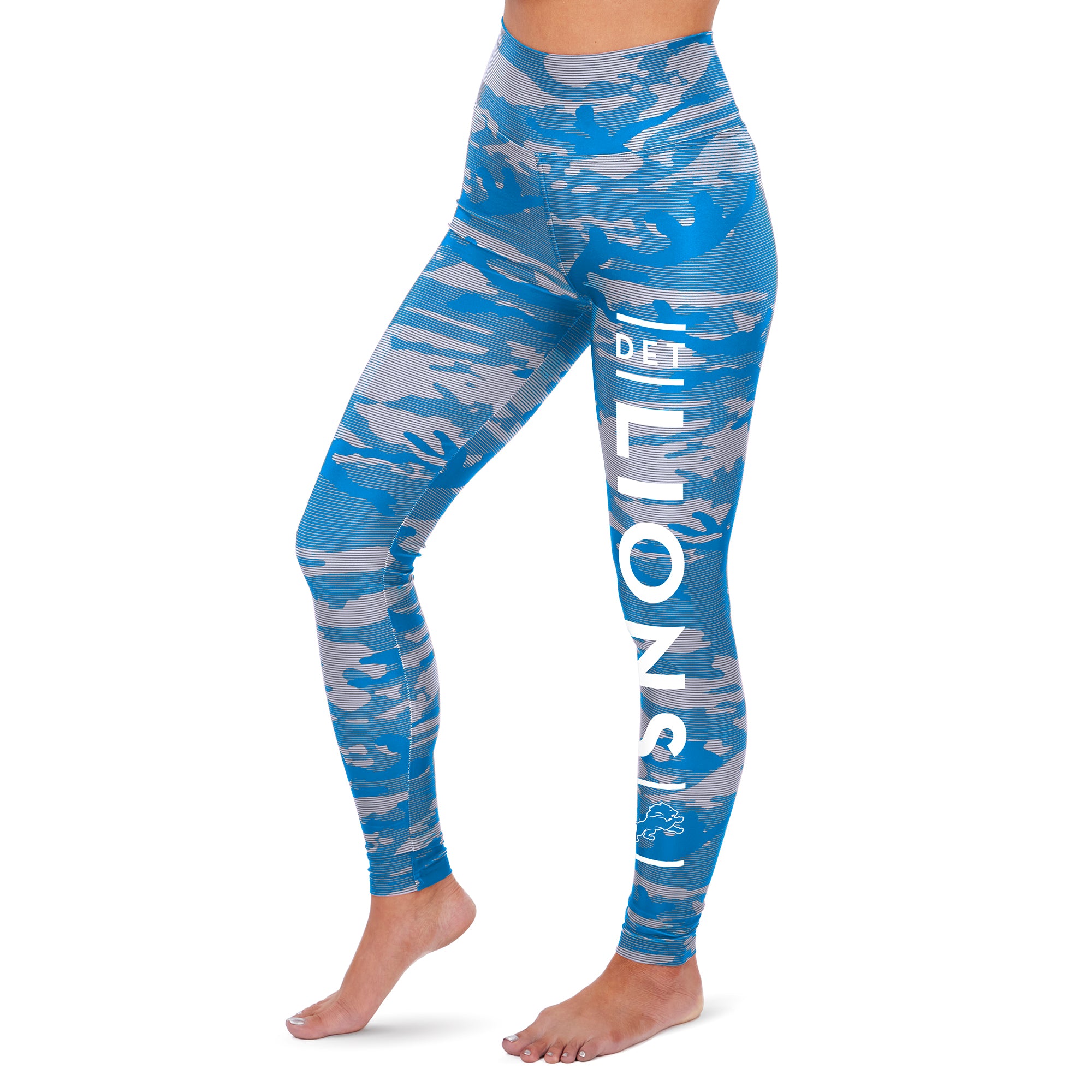 Zubaz NFL Women's Detroit Lions Marled Camo Lines Leggings