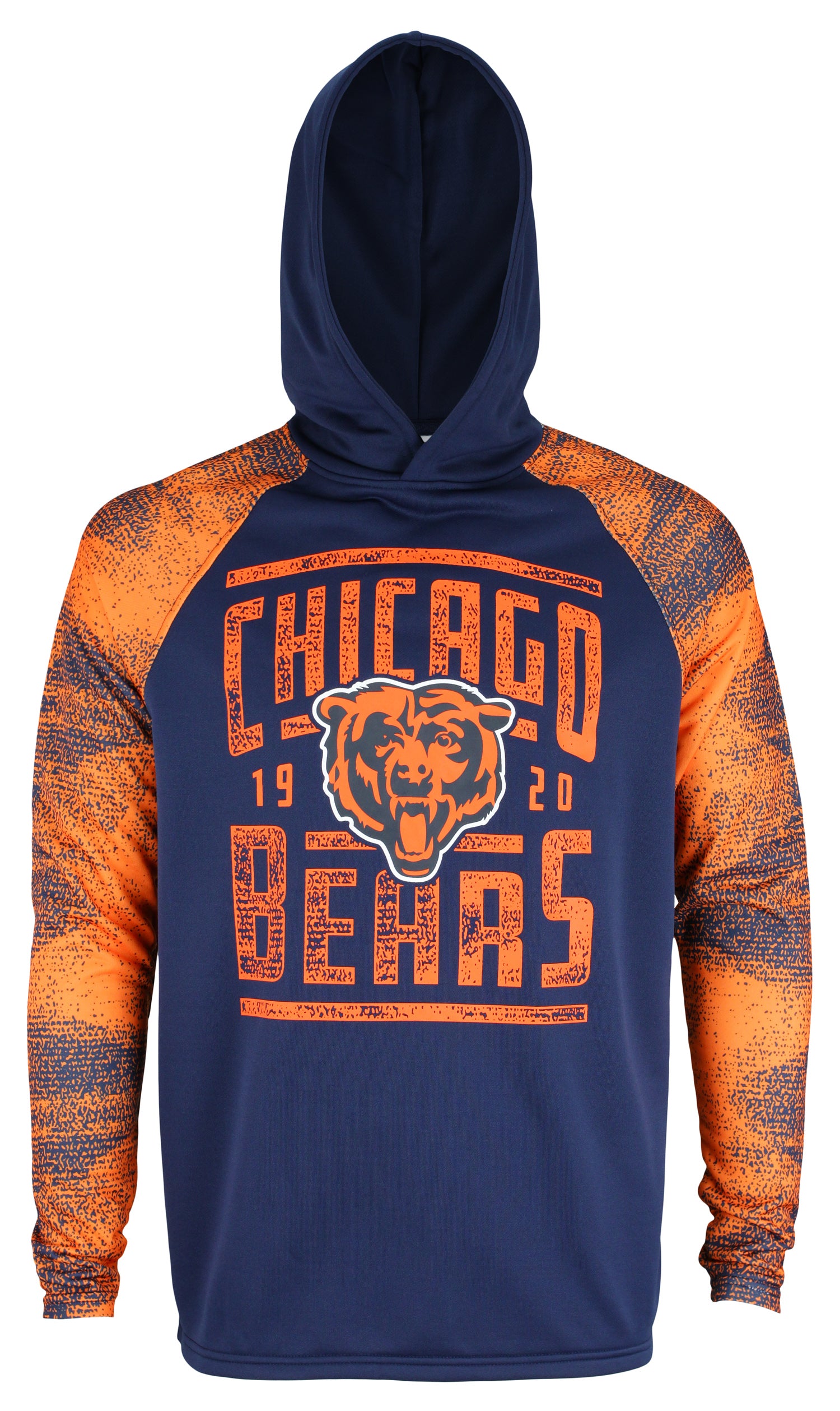 Zubaz NFL Men's Chicago Bears Light Weight Pullover Hoodie with Static Sleeves