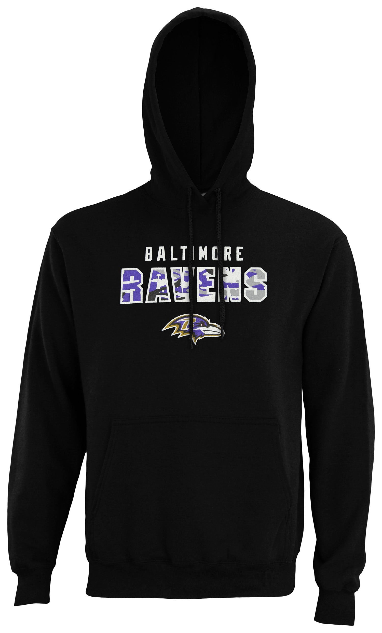 Zubaz NFL Men's Baltimore Ravens Camo Block Logo Hoodie