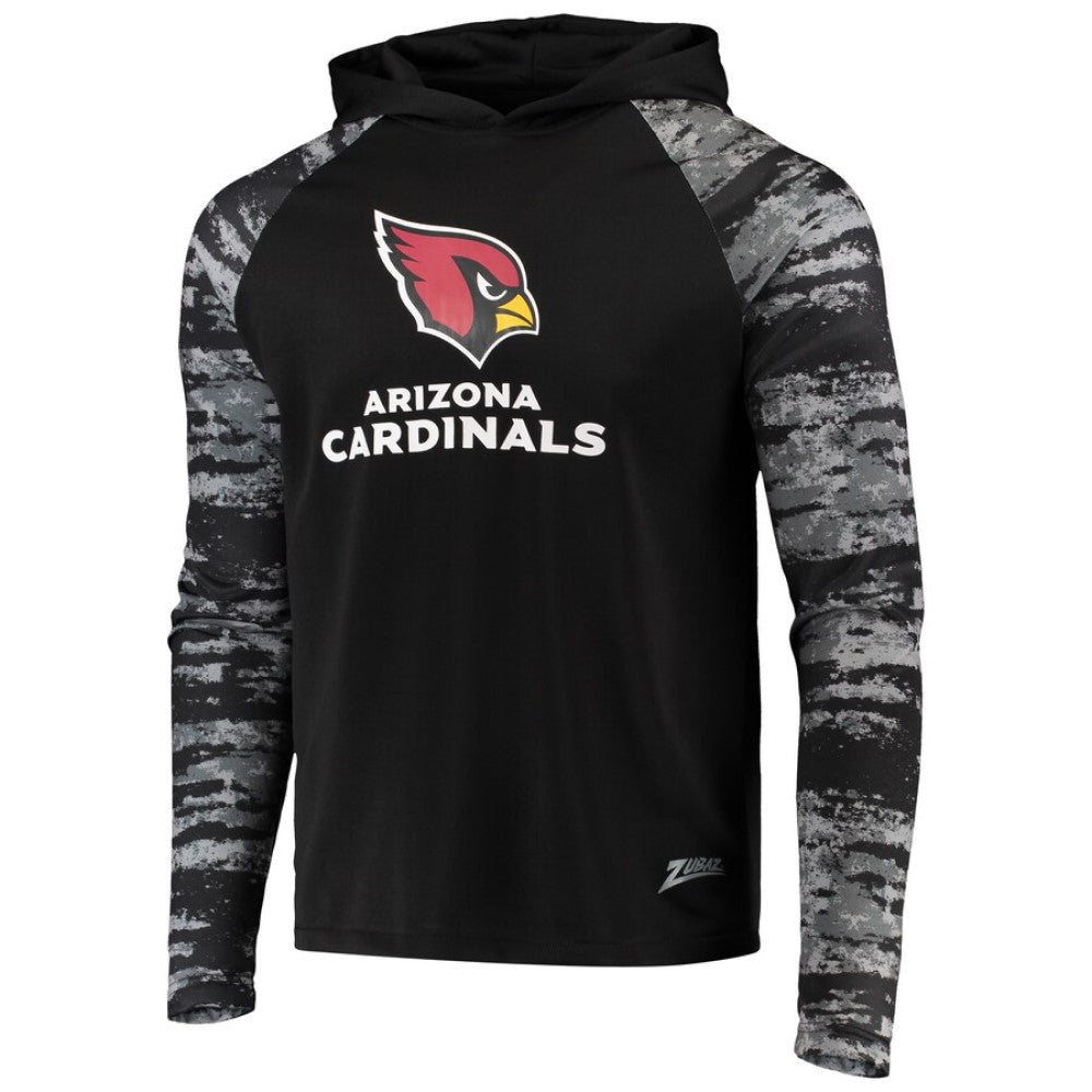Zubaz NFL Men's Arizona Cardinals Oxide Raglan French Terry Pullover Hoodie