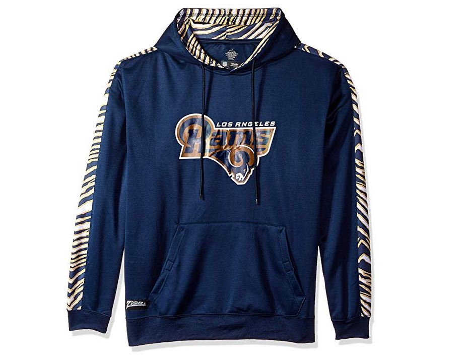 Zubaz Men's NFL Los Angeles Rams Pullover Hoodie With Zebra Accents