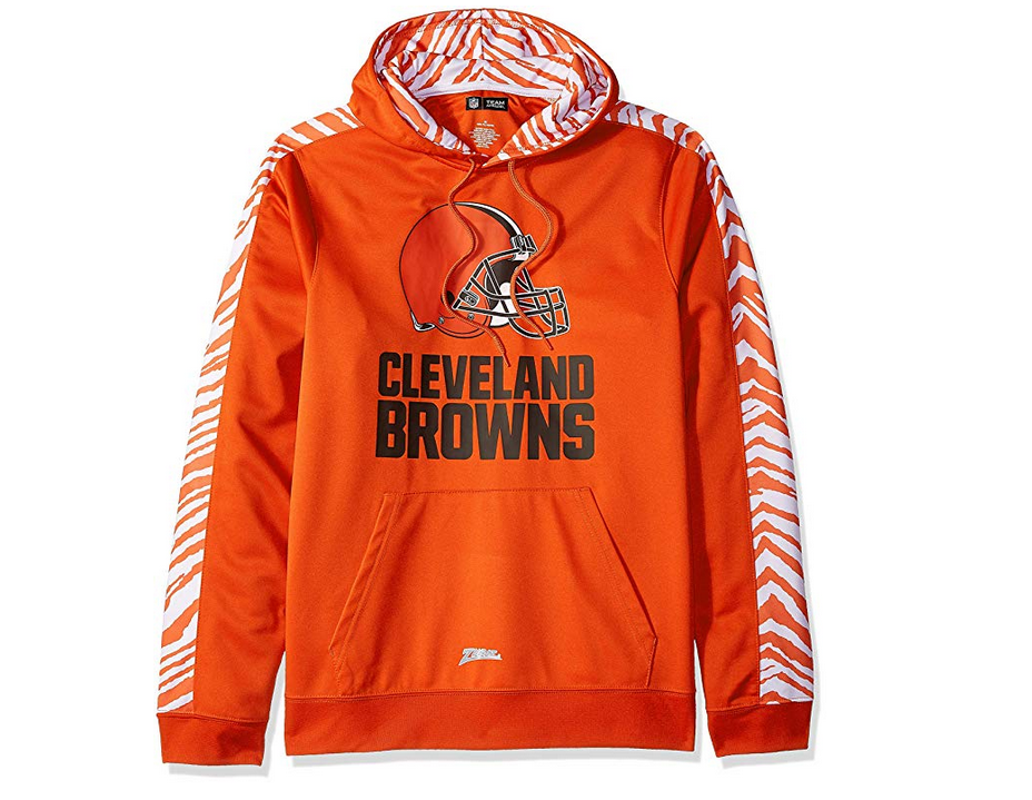 Zubaz Men's NFL Cleveland Browns Pullover Hoodie With Zebra Accents