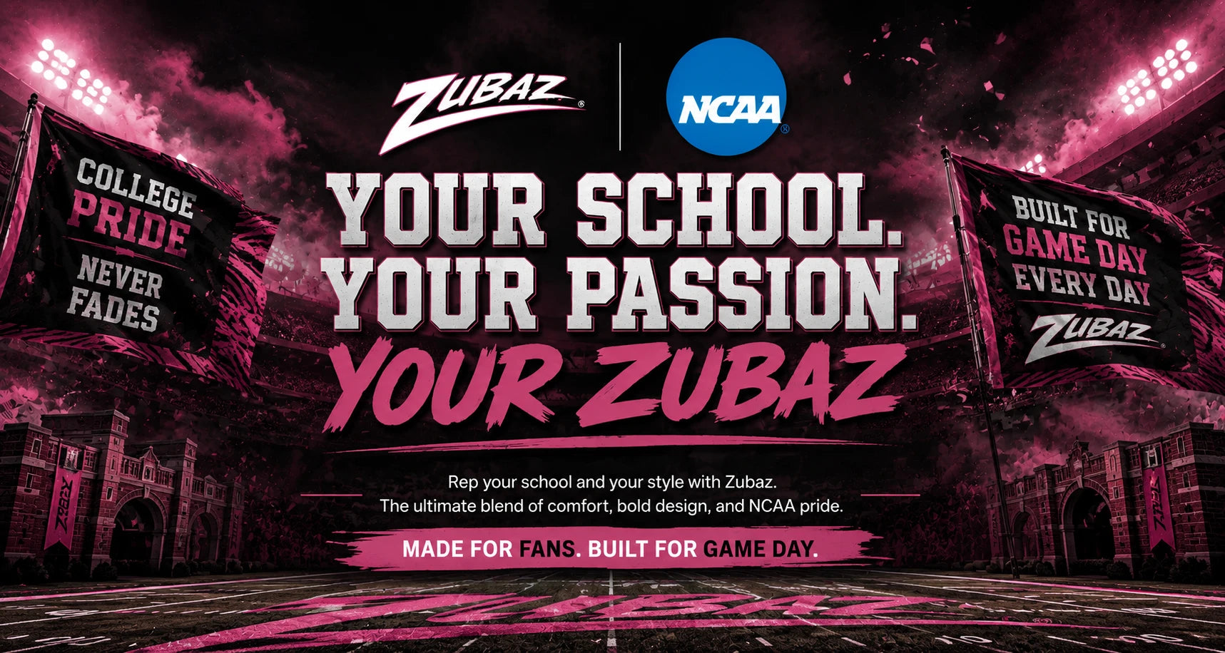 Zubaz x NCAA — Your School. Your Passion. Your Zubaz.