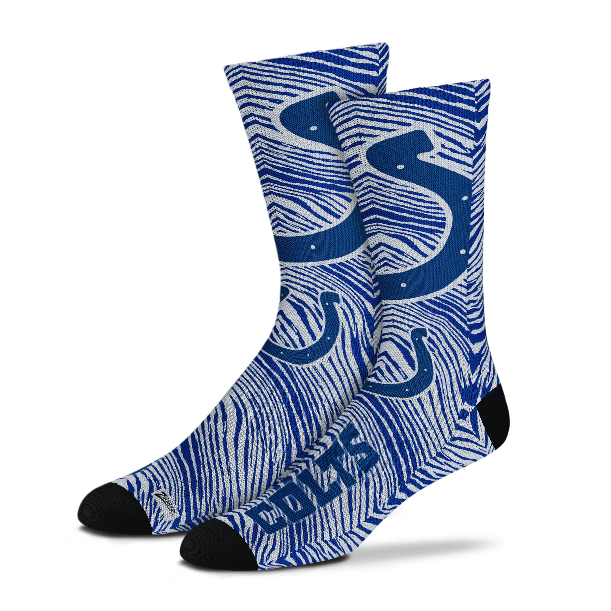 Zubaz By For Bare Feet NFL Zubified Adult and Youth Dress Socks, Indianapolis Colts, Large