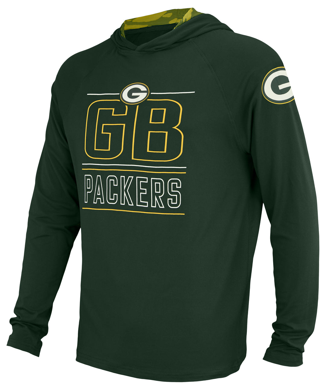 Zubaz NFL Men's Green Bay Packers Team Color Active Hoodie With Camo Accents