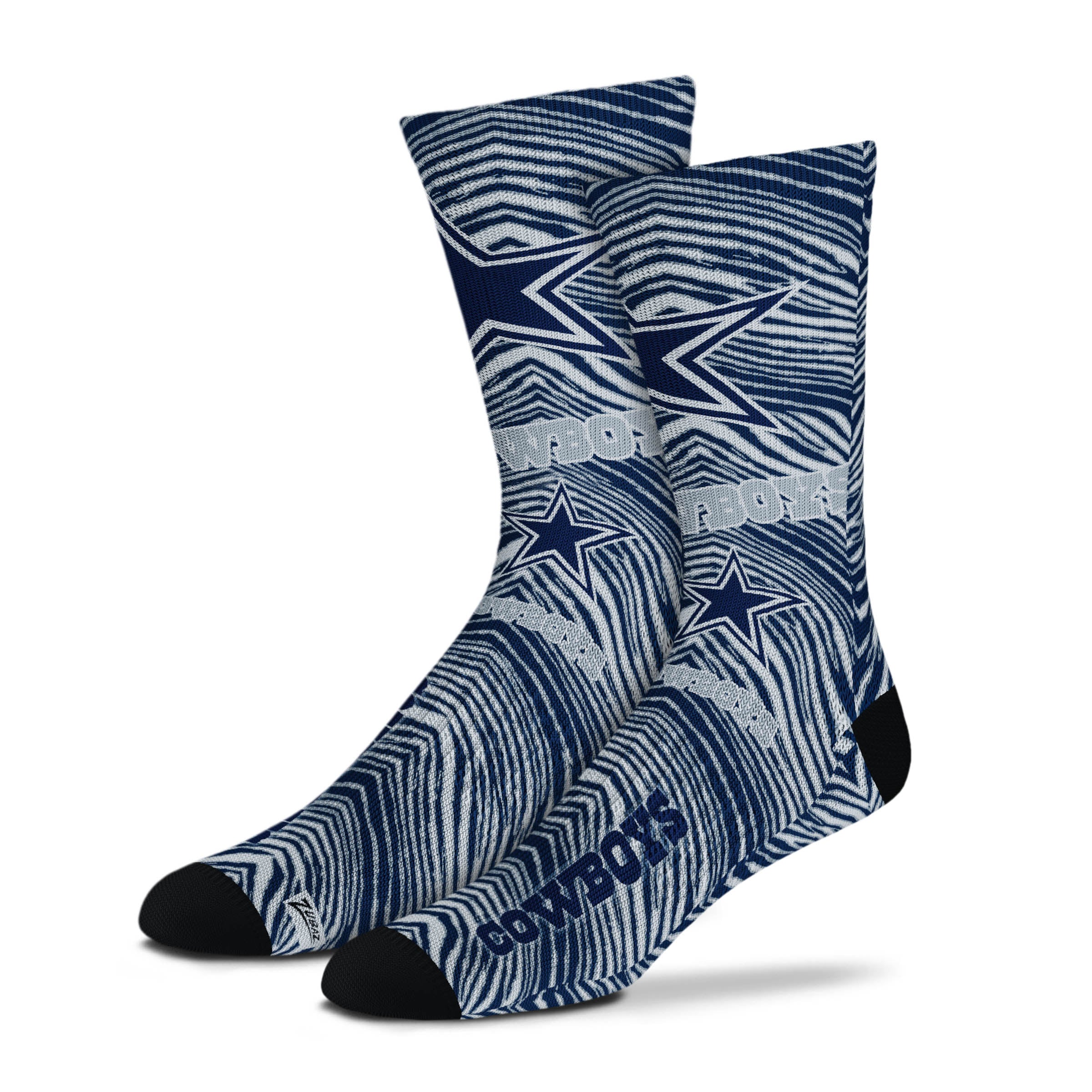 Zubaz By For Bare Feet NFL Zubified Adult and Youth Dress Socks, Dallas Cowboys, Large