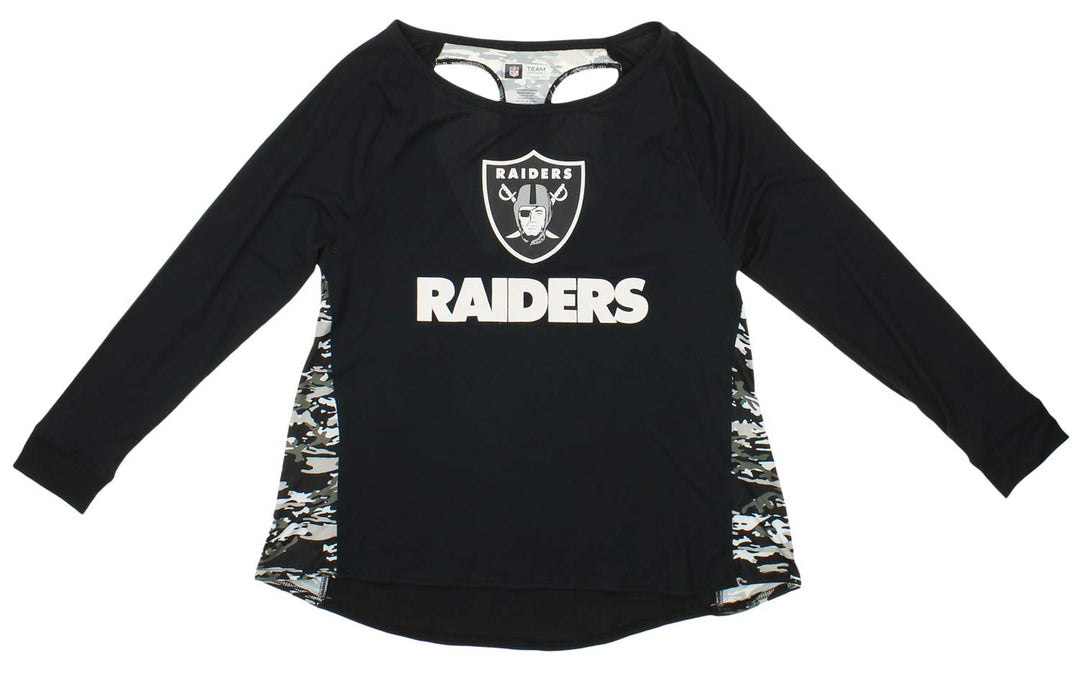 Zubaz Women's NFL Oakland Raiders Racer Back Shirt Top