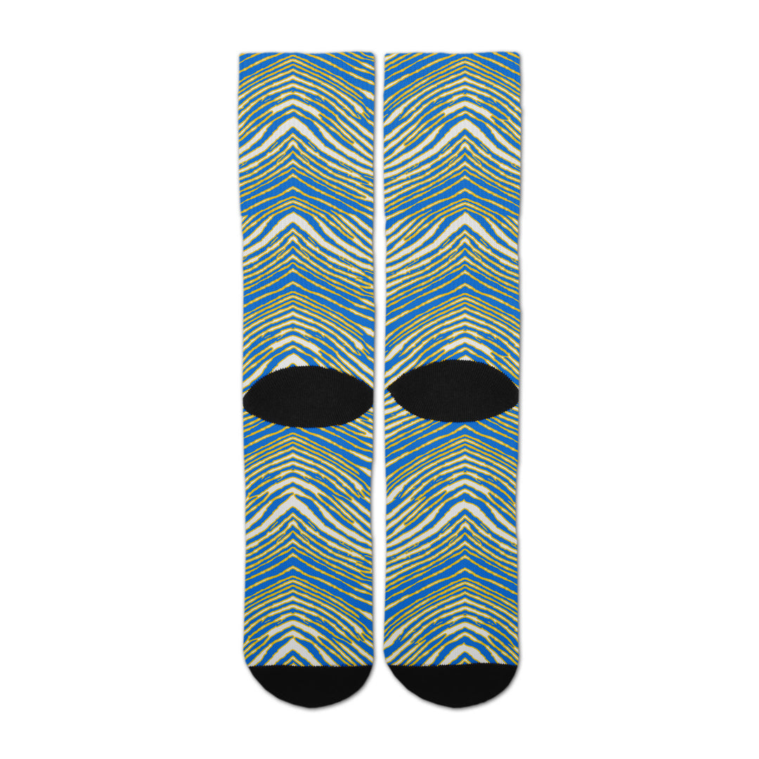 Zubaz By For Bare Feet NFL Zubified Adult and Youth Dress Socks, Los Angeles Chargers, Large