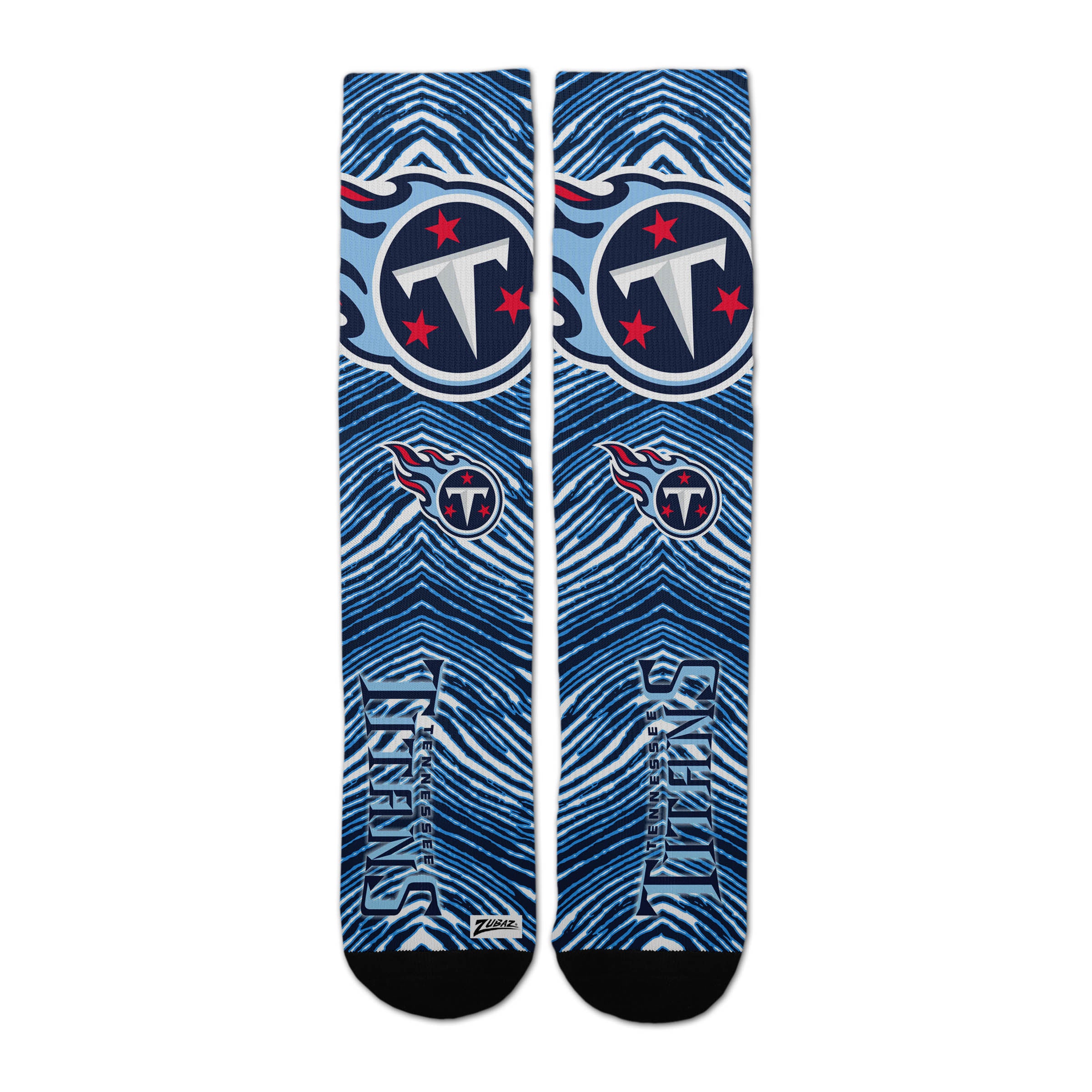 Zubaz By For Bare Feet NFL Zubified Adult and Youth Dress Socks, Tennessee Titans, One Size