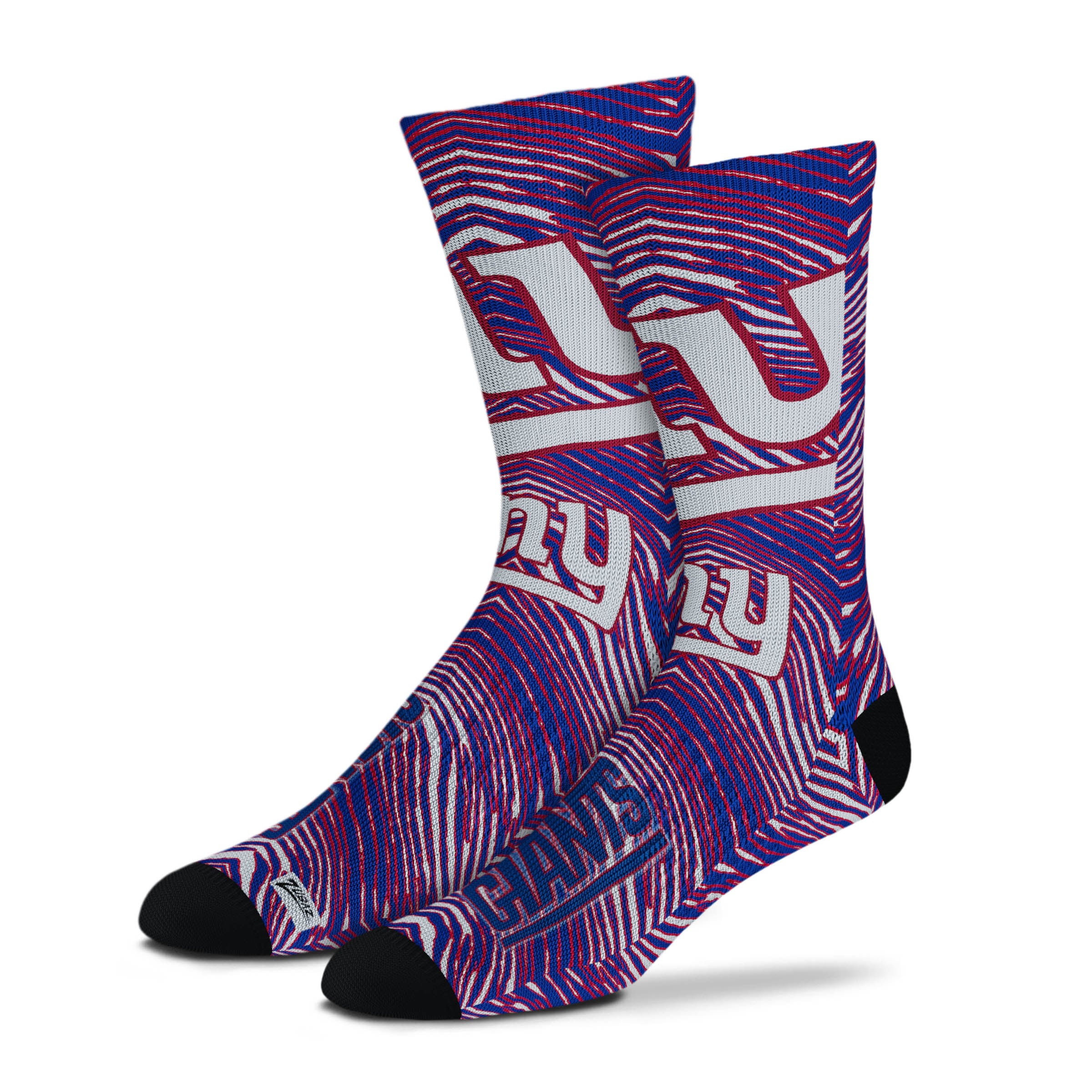 Zubaz By For Bare Feet NFL Zubified Adult and Youth Dress Socks, New York Giants, Large