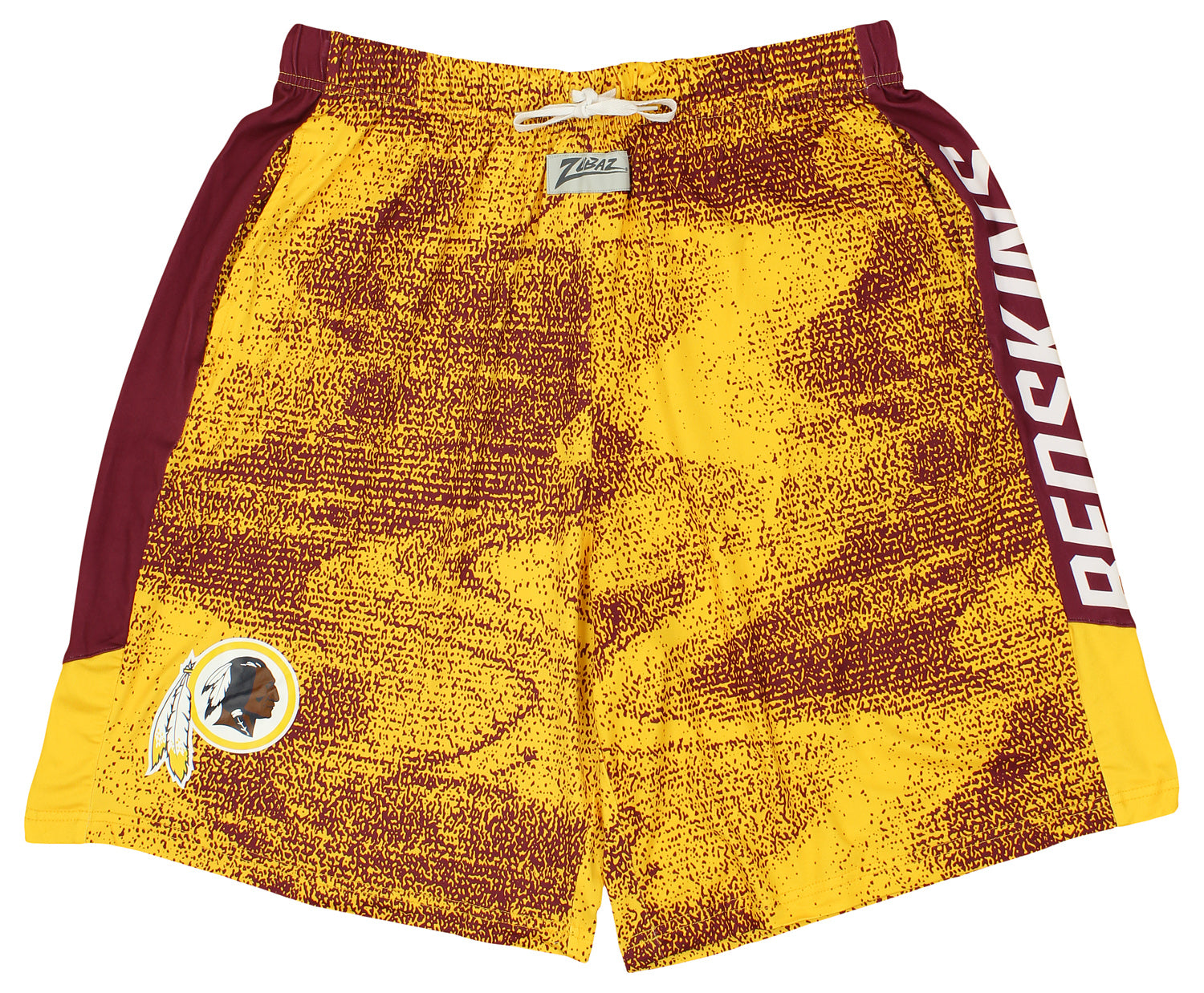 Zubaz Washington Football Team NFL Men's Static Shorts, Maroon/Gold