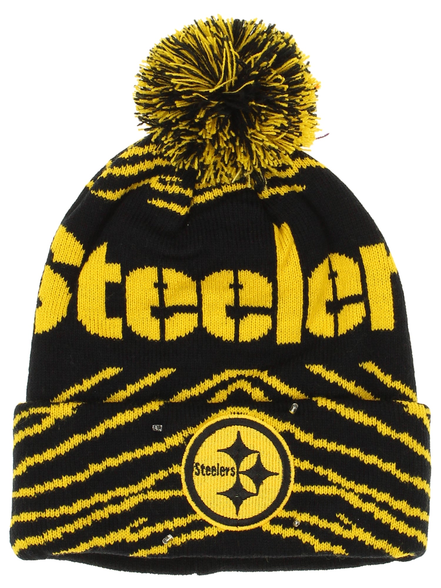 FOCO X Zubaz NFL Collab 3 Pack Glove Scarf & Hat Outdoor Winter Set, Pittsburgh Steelers