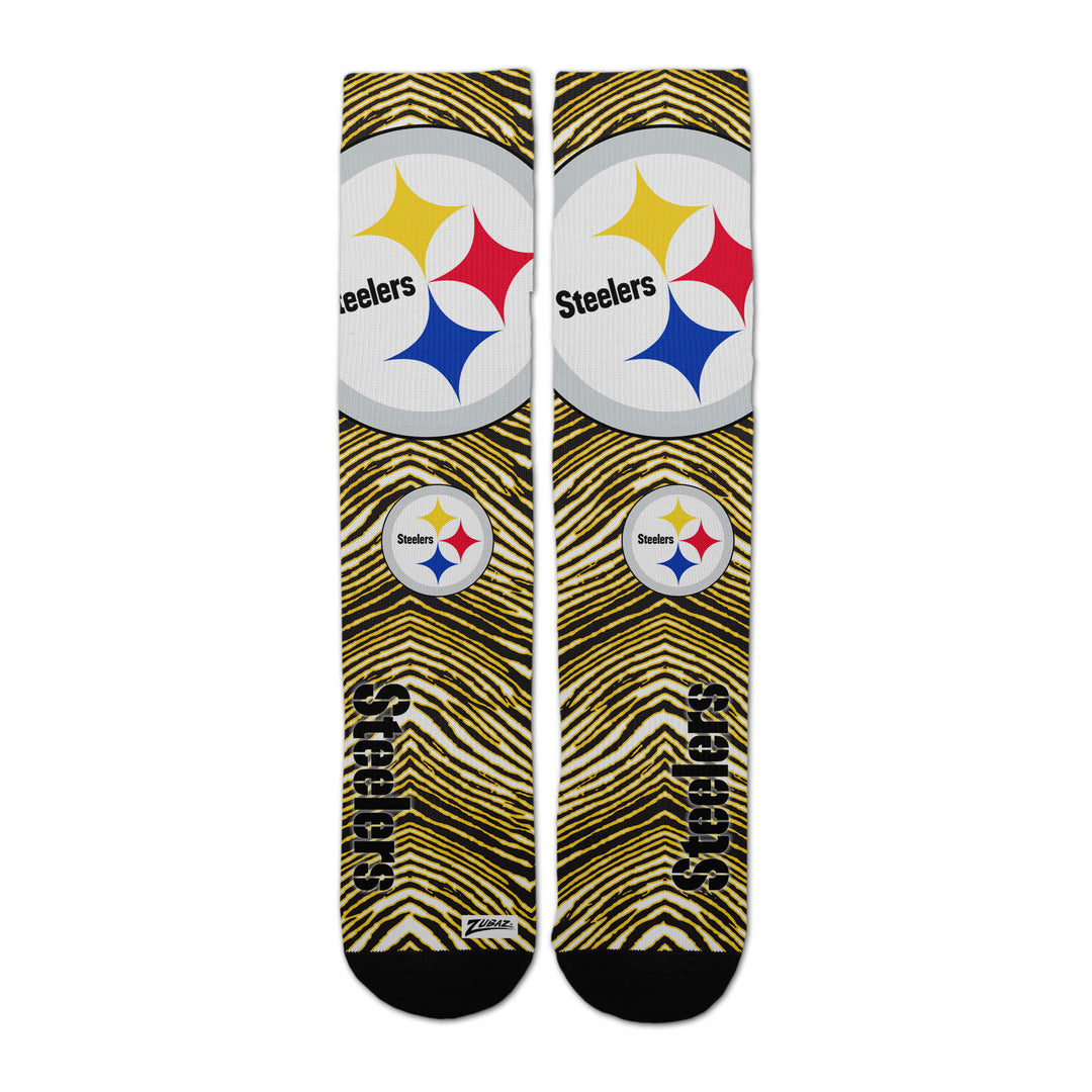 Zubaz By For Bare Feet NFL Zubified Adult and Youth Dress Socks, Pittsburgh Steelers, One Size