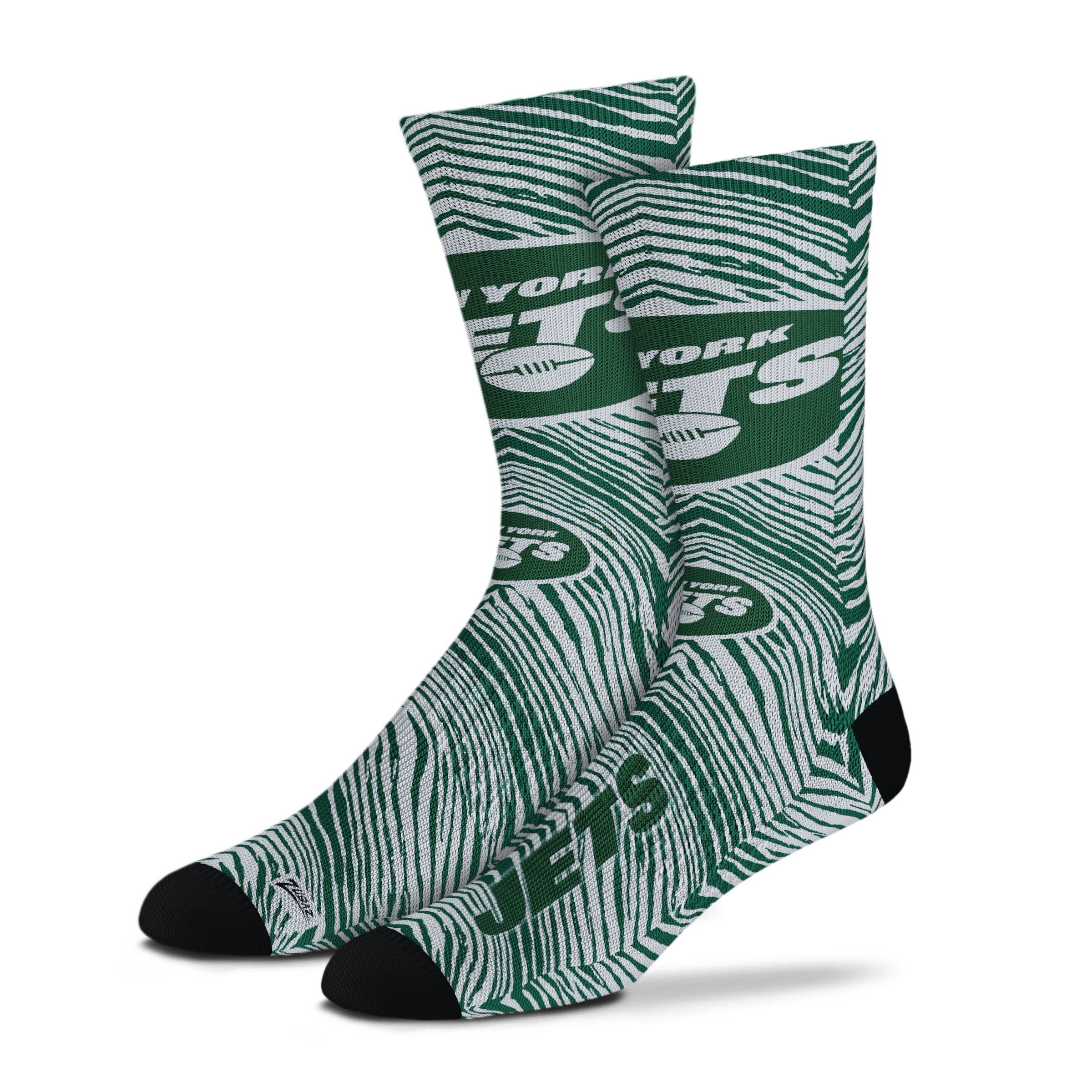 Zubaz By For Bare Feet NFL Zubified Adult and Youth Dress Socks, New York Jets, One Size