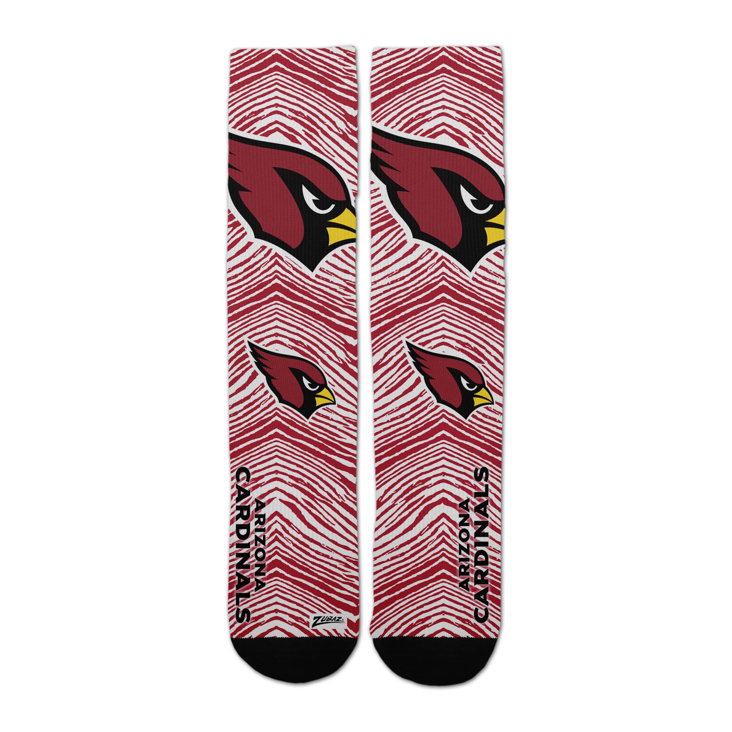 Zubaz By For Bare Feet NFL Zubified Adult and Youth Dress Socks, Arizona Cardinals, One Size