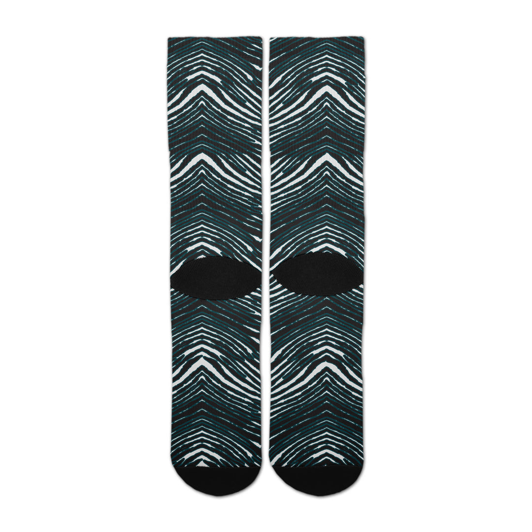 Zubaz By For Bare Feet NFL Zubified Adult and Youth Dress Socks, Philadelphia Eagles, Large