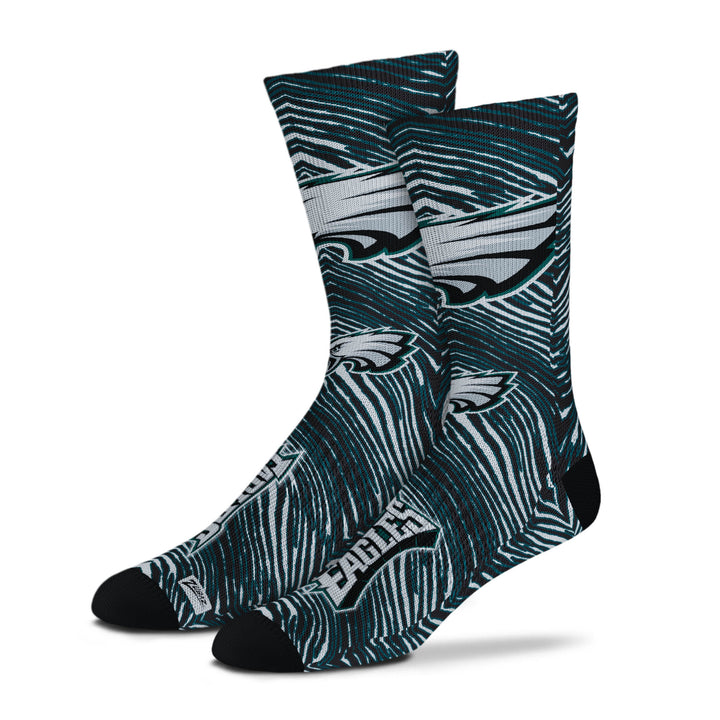 Zubaz By For Bare Feet NFL Zubified Adult and Youth Dress Socks, Philadelphia Eagles, Large