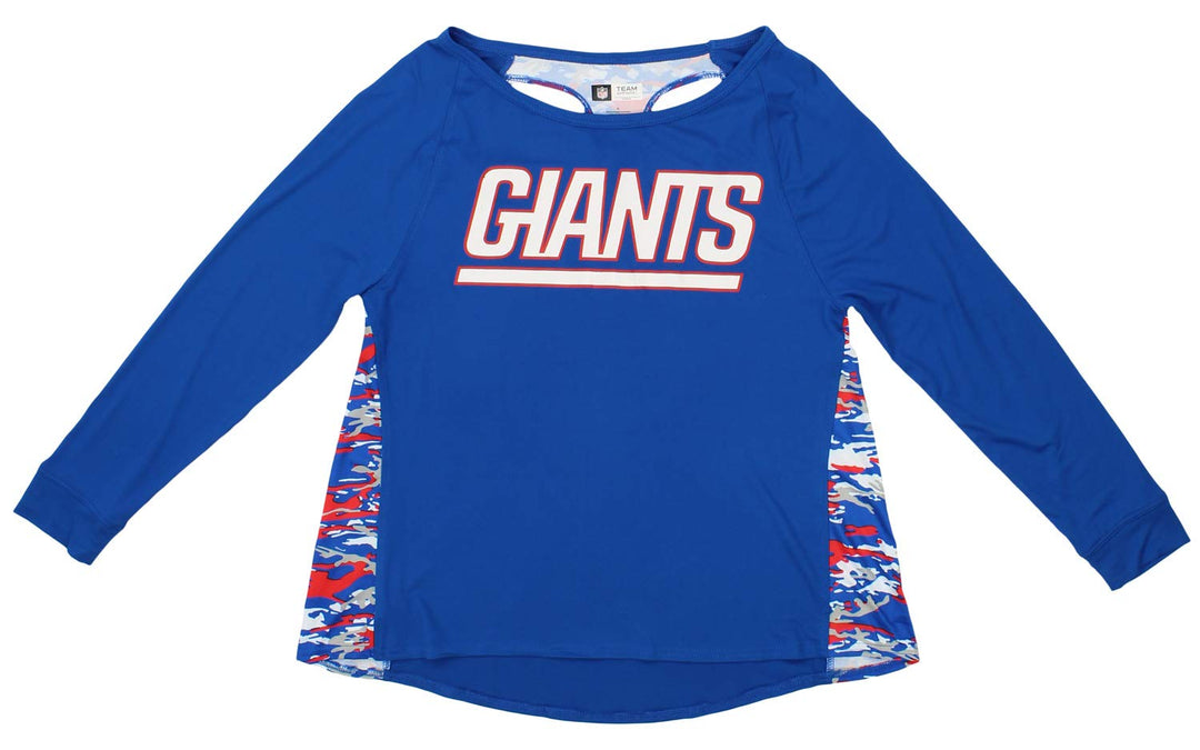 Zubaz Women's NFL New York Giants Racer Back Shirt Top