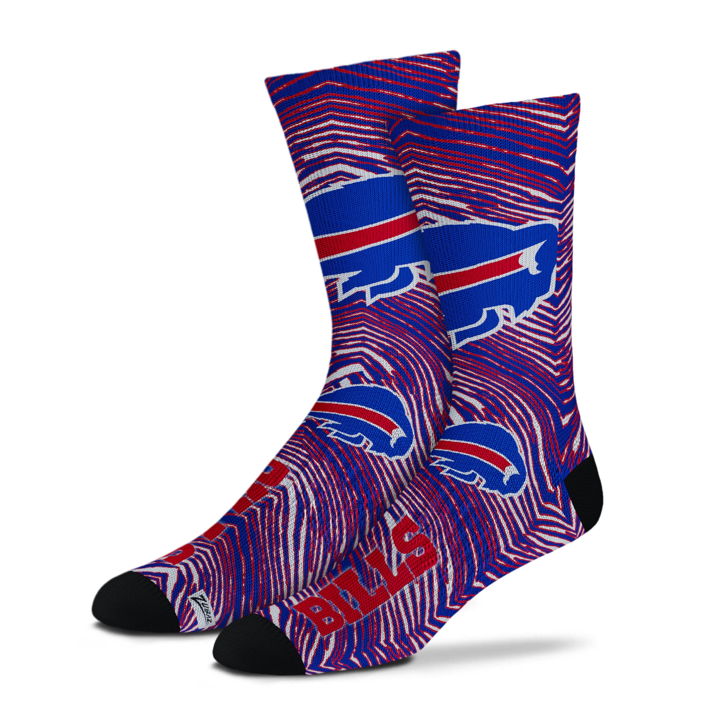 Zubaz By For Bare Feet NFL Zubified Adult and Youth Dress Socks, Buffalo Bills, One Size