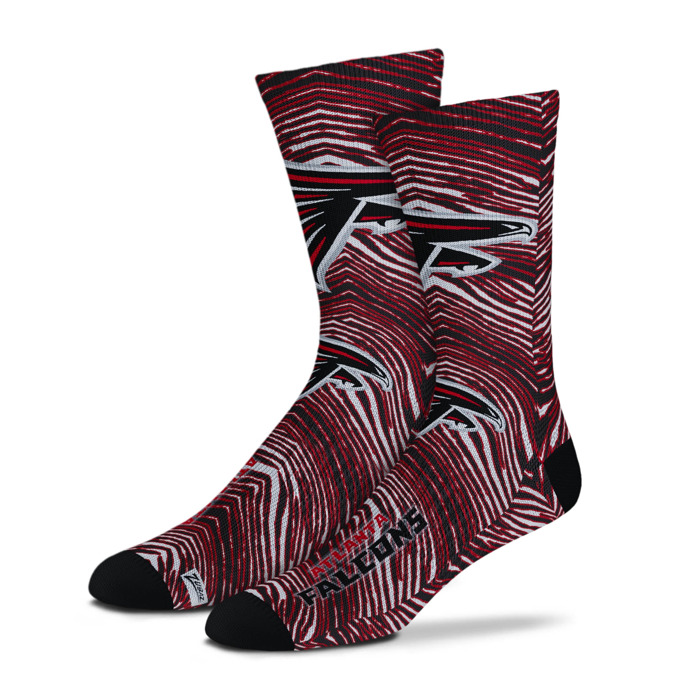 Zubaz By For Bare Feet NFL Zubified Adult and Youth Dress Socks, Atlanta Falcons, Large