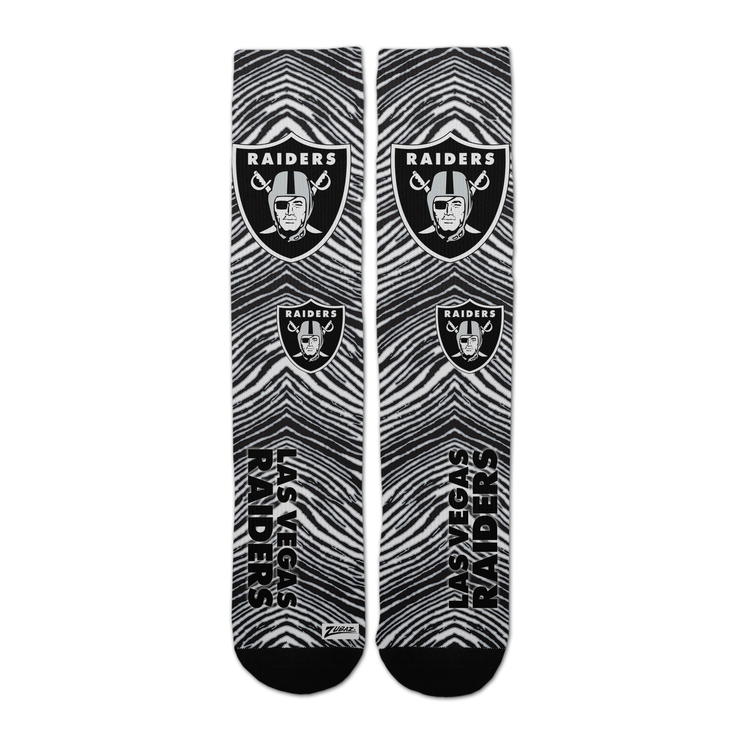 Zubaz By For Bare Feet NFL Zubified Adult and Youth Dress Socks, Las Vegas Raiders, One Size