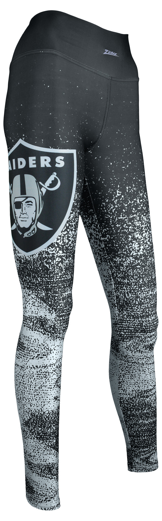 Zubaz NFL Women's LAS VEGAS RAIDERS BLACK/GRAY STATIC FADE LEGGING XS