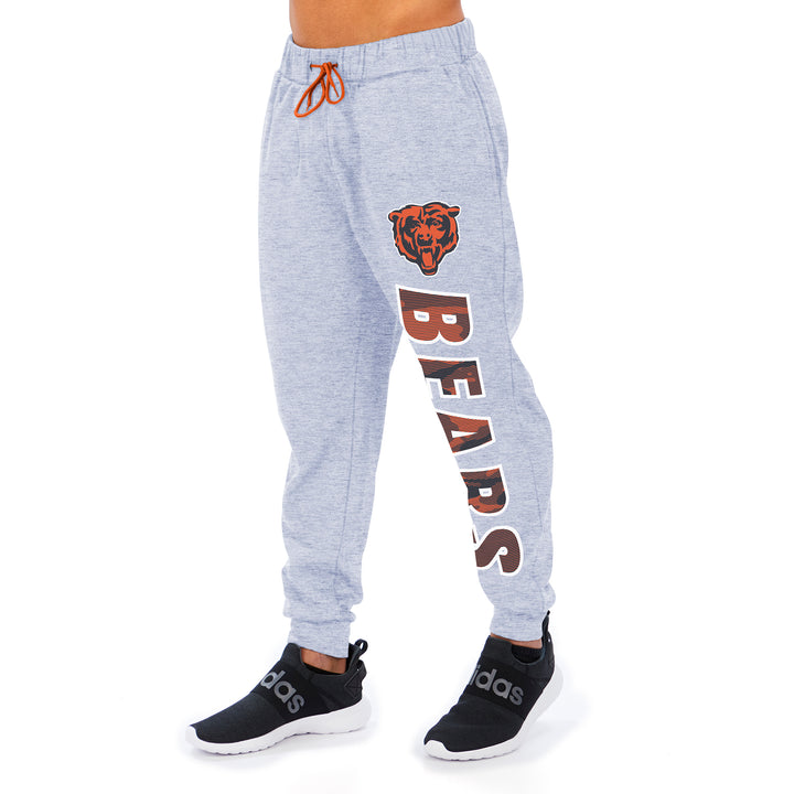 Zubaz Men's NFL Chicago Bears Heather Gray Jogger with Camo Lines Graphic