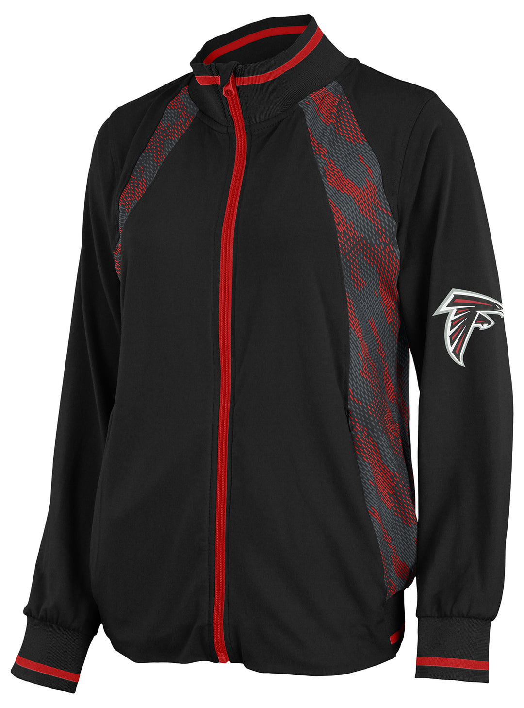 Zubaz NFL Women's Atlanta Falcons Elevated Full Zip Viper Accent Jacket
