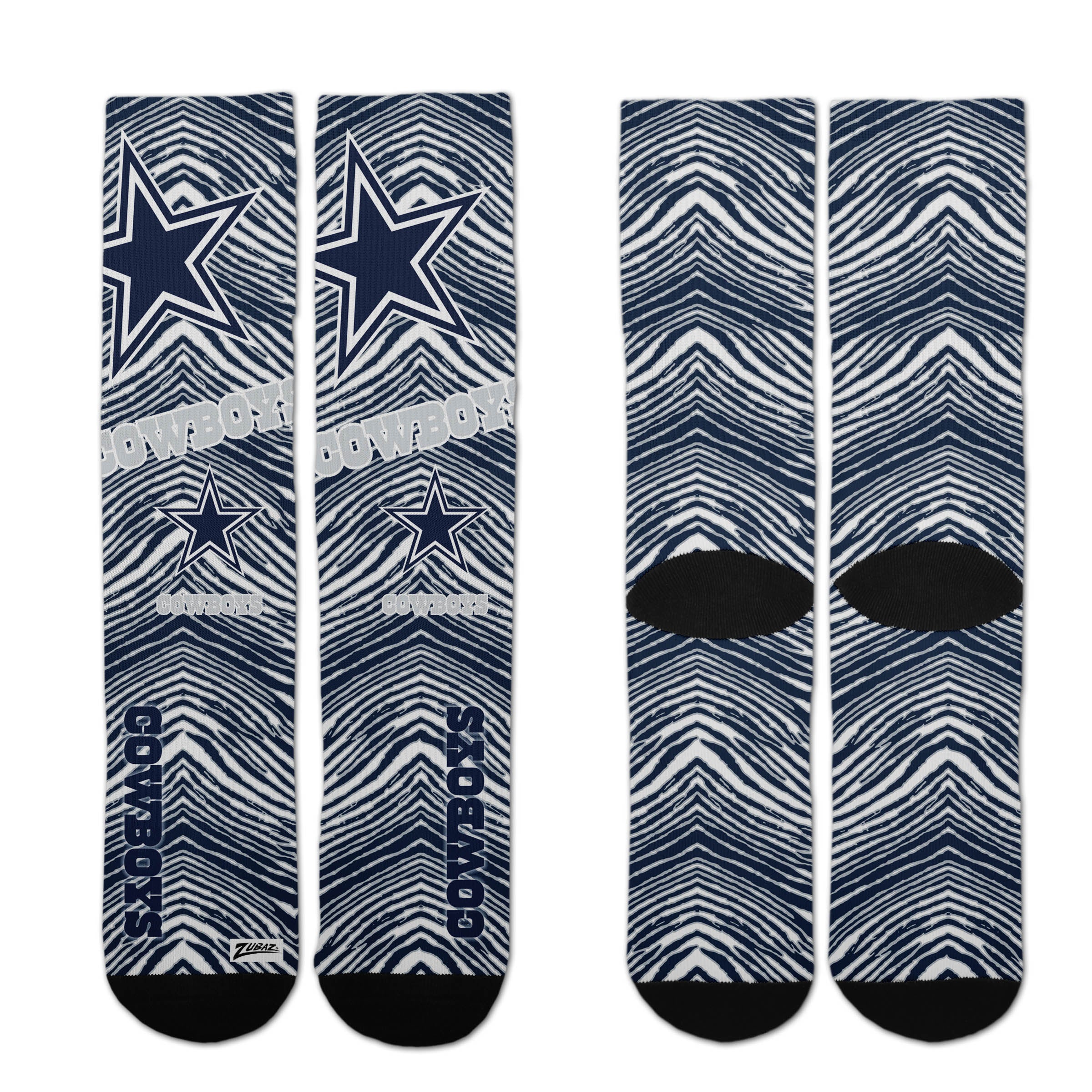 Zubaz By For Bare Feet NFL Zubified Adult and Youth Dress Socks, Dallas Cowboys, One Size