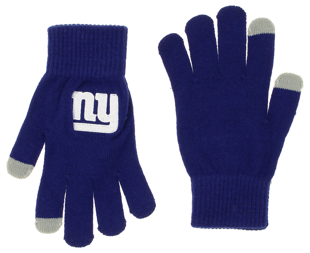FOCO X Zubaz NFL Collab 3 Pack Glove Scarf & Hat Outdoor Winter Set, New York Giants