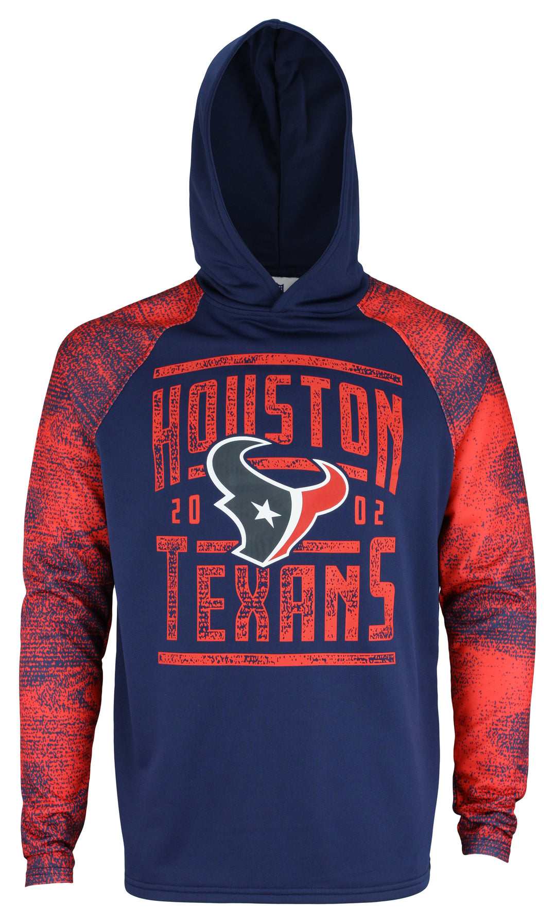 Zubaz NFL Men's Houston Texans Light Weight Pullover Hoodie with Static Sleeves
