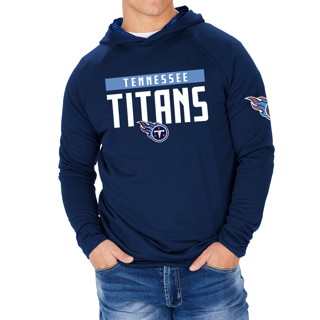 Zubaz NFL Men's Tennessee Titans Team Color Hoodie W. Viper Print Details