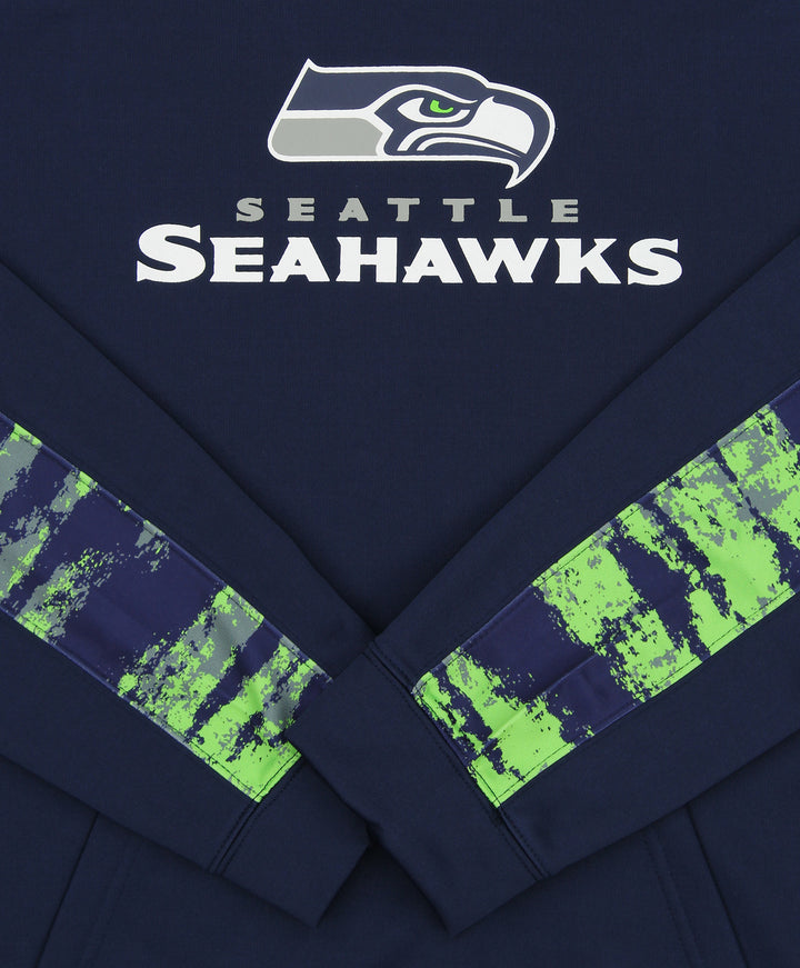 Zubaz NFL Men's Seattle Seahawks Performance Hoodie w/ Oxide Sleeves