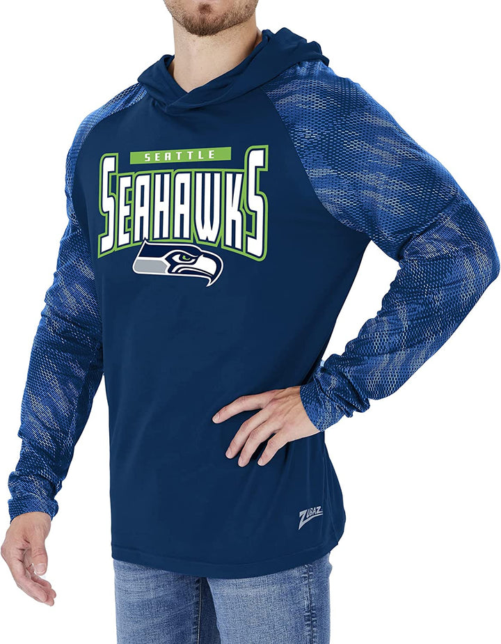 Zubaz Seattle Seahawks NFL Men's Team Color Hoodie with Tonal Viper Sleeves