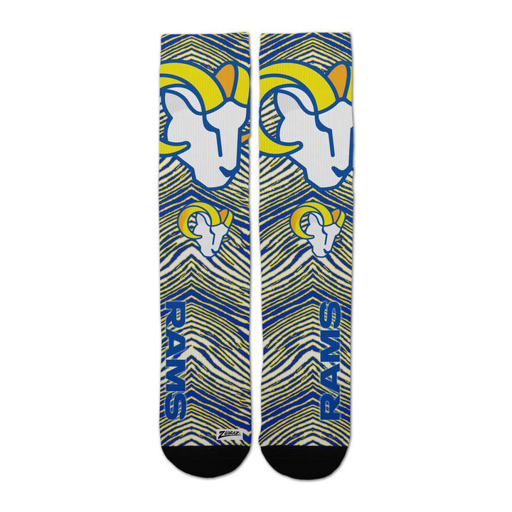 Zubaz By For Bare Feet NFL Zubified Adult and Youth Dress Socks, Los Angeles Rams, One Size
