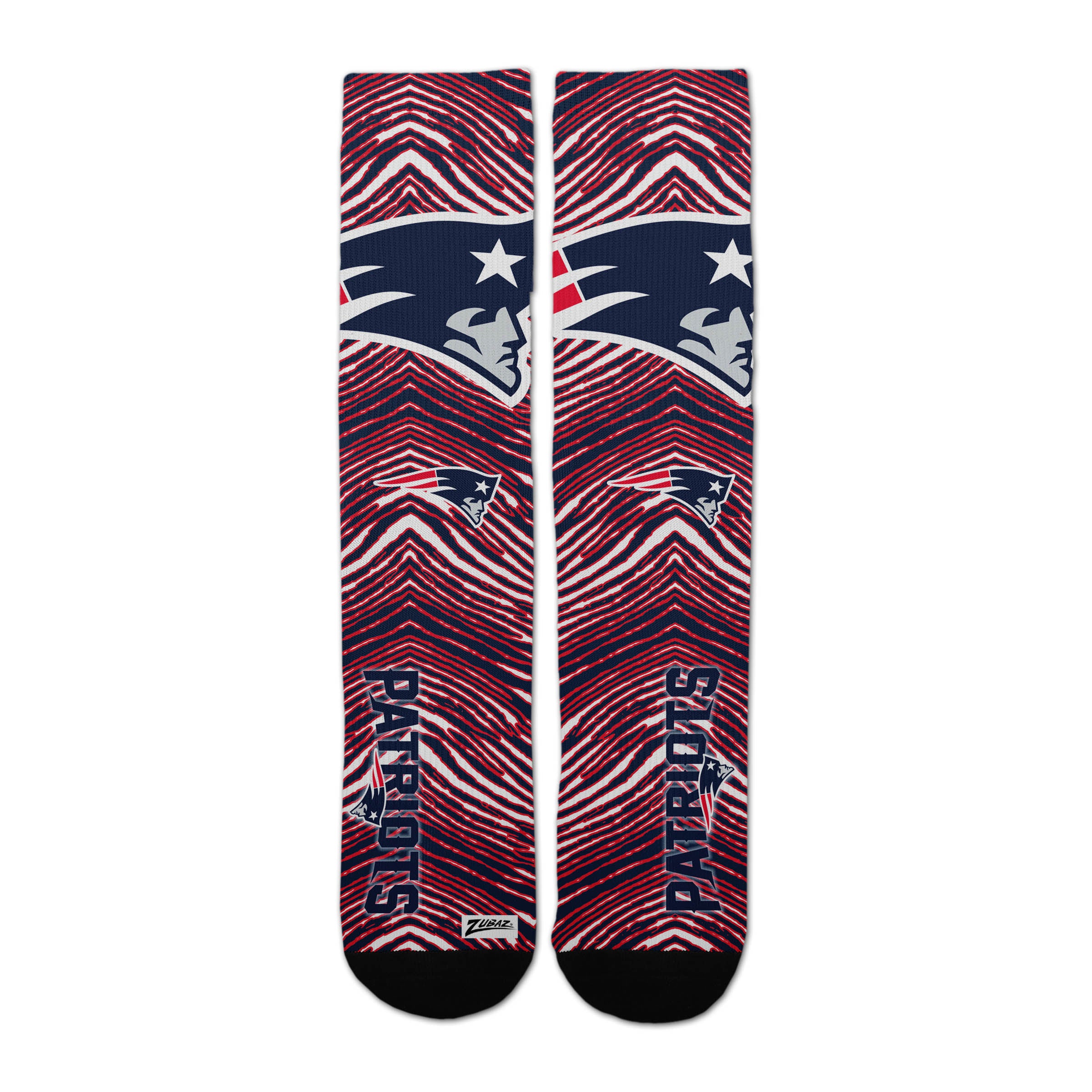 Zubaz By For Bare Feet NFL Zubified Adult and Youth Dress Socks, New England Patriots, Large