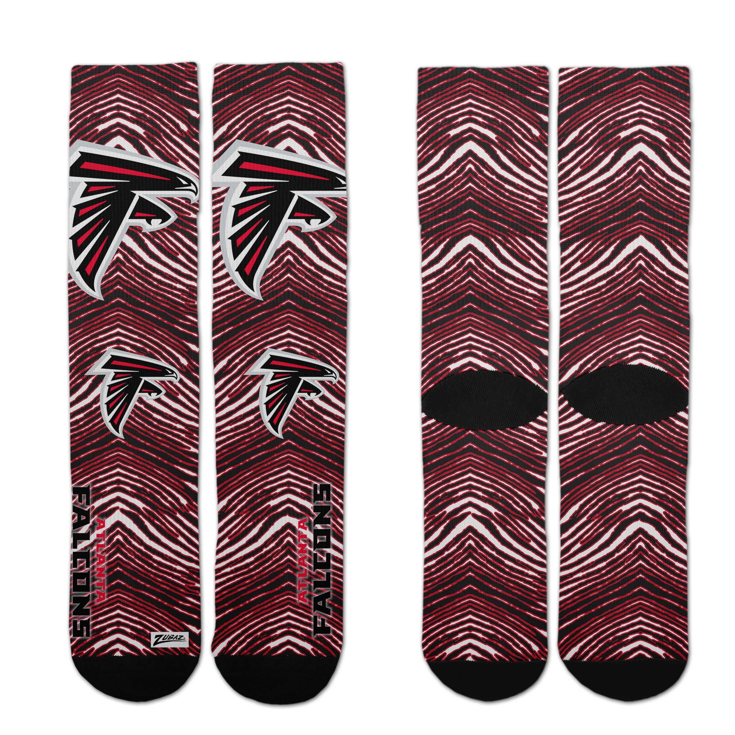 Zubaz By For Bare Feet NFL Zubified Adult and Youth Dress Socks, Atlanta Falcons, Large