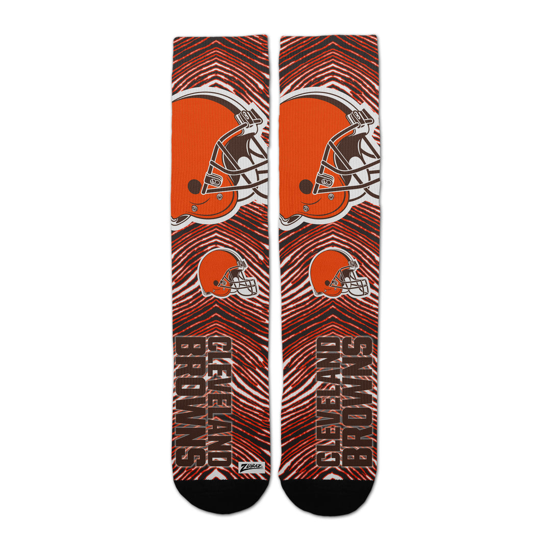 Zubaz By For Bare Feet NFL Zubified Adult and Youth Dress Socks, Cleveland Browns, Large