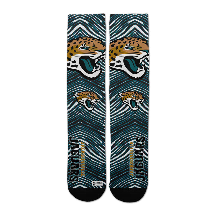 Zubaz By For Bare Feet NFL Zubified Adult and Youth Dress Socks, Jacksonville Jaguars, Large
