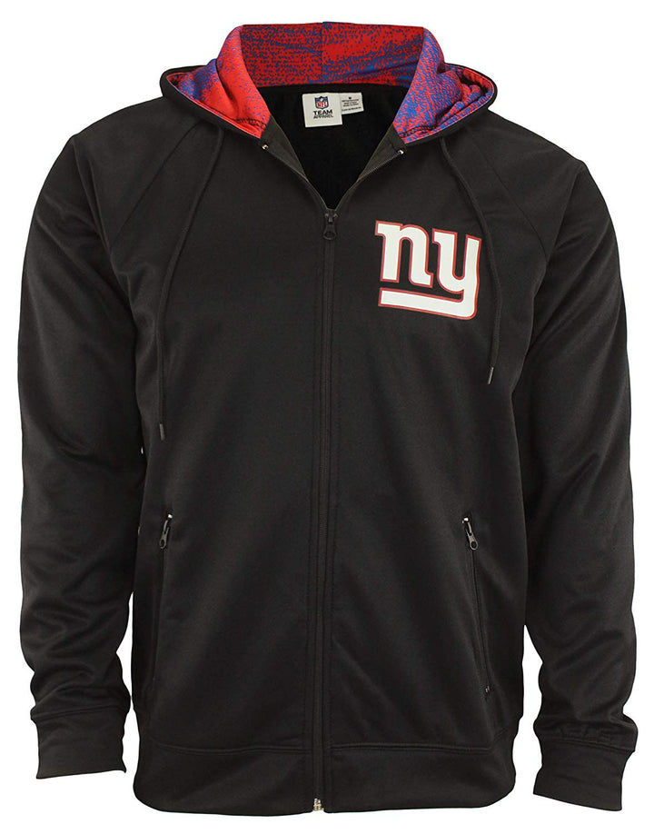 Zubaz NFL New York Giants Men's Heavyweight Full Zip Performance Fleece Hoodie