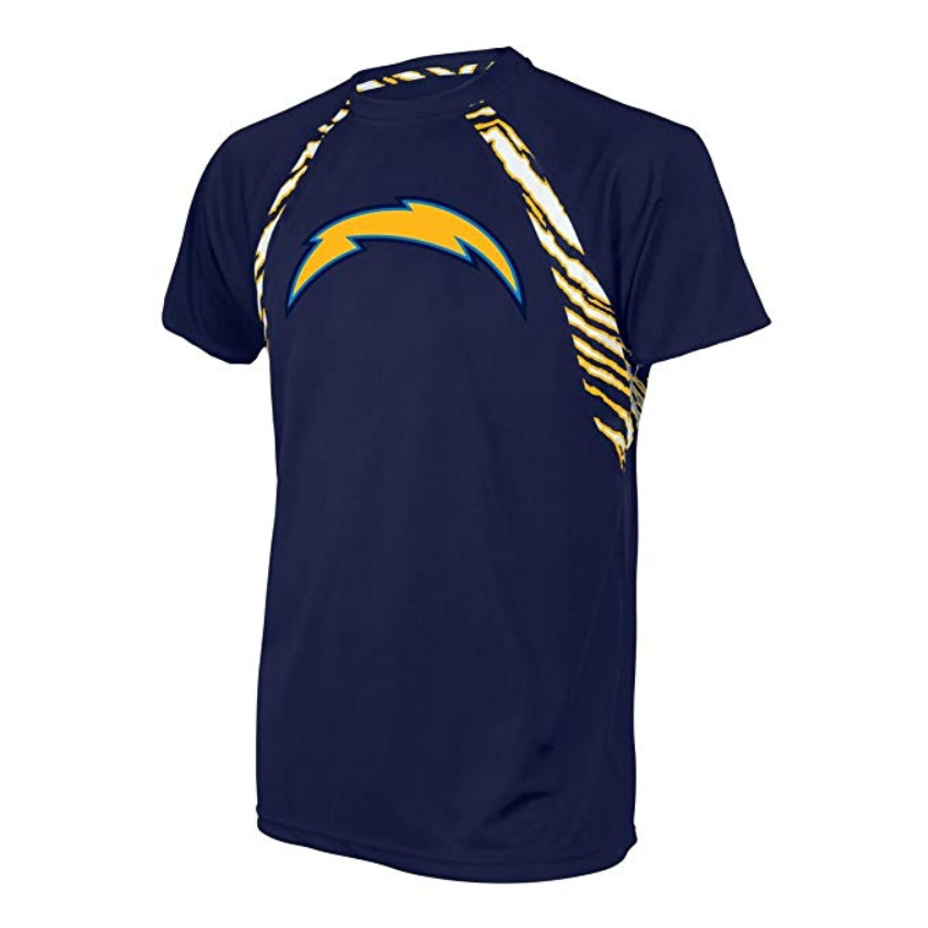 Zubaz NFL Chargers Men's Short Sleeve Zebra Accent T-Shirt