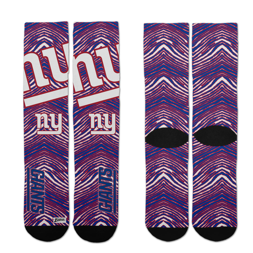 Zubaz By For Bare Feet NFL Zubified Adult and Youth Dress Socks, New York Giants, One Size