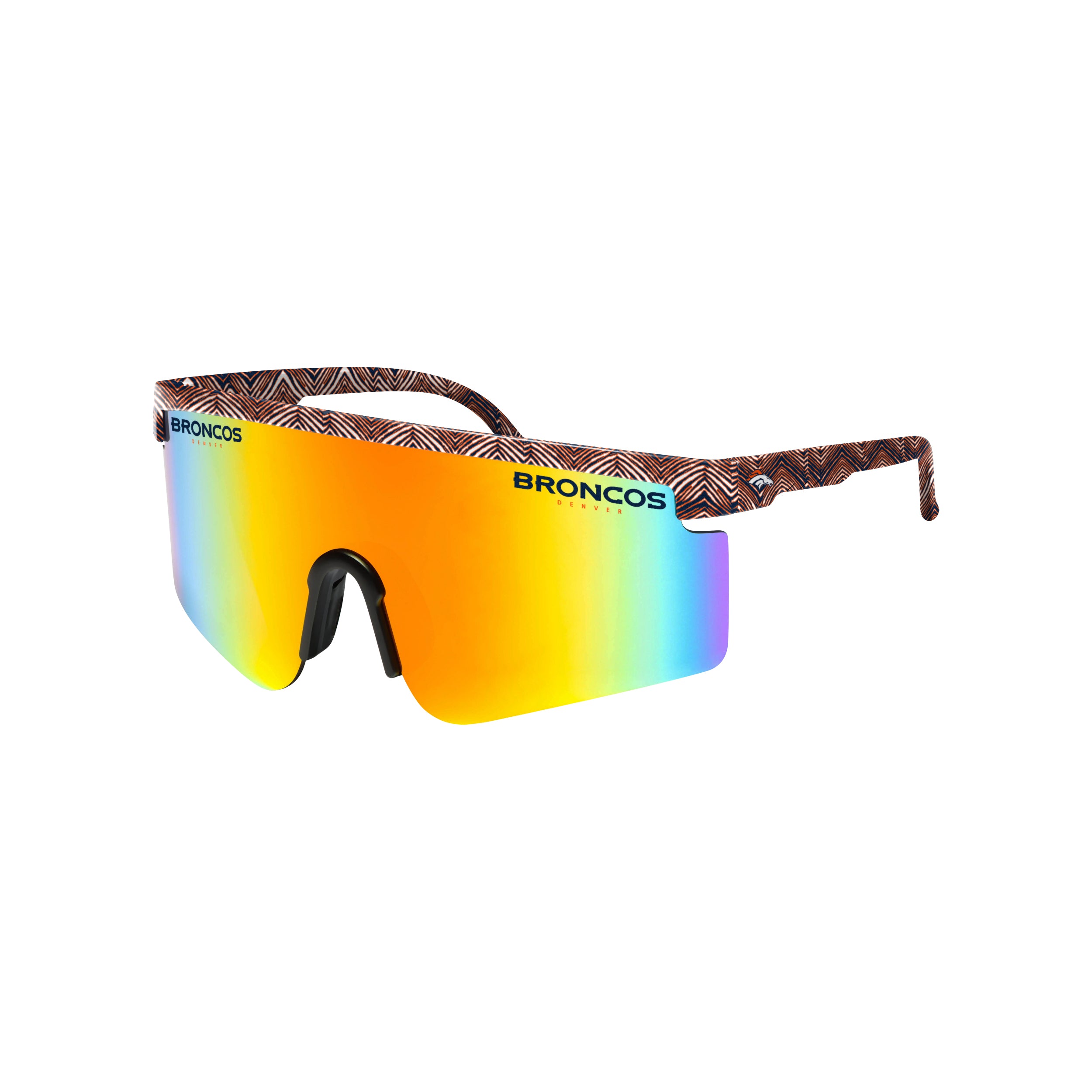 FOCO X Zubaz NFL Collab 90s Retro Swag Sunglasses, Denver Broncos