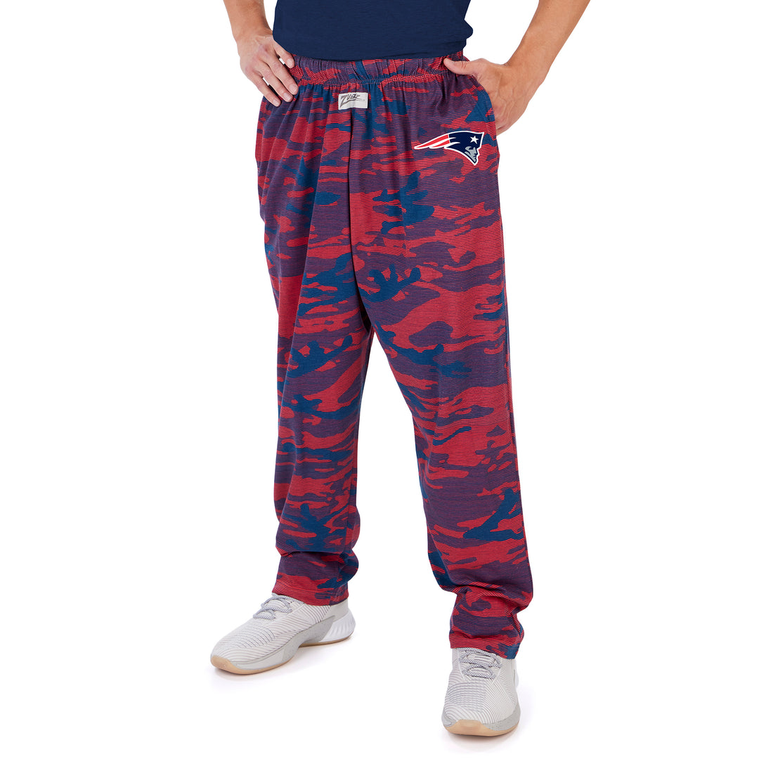 Zubaz NFL MENS NEW ENGLAND PATRIOTS NAVY BLUE/RED CAMO LINES PANT Double Extra Large