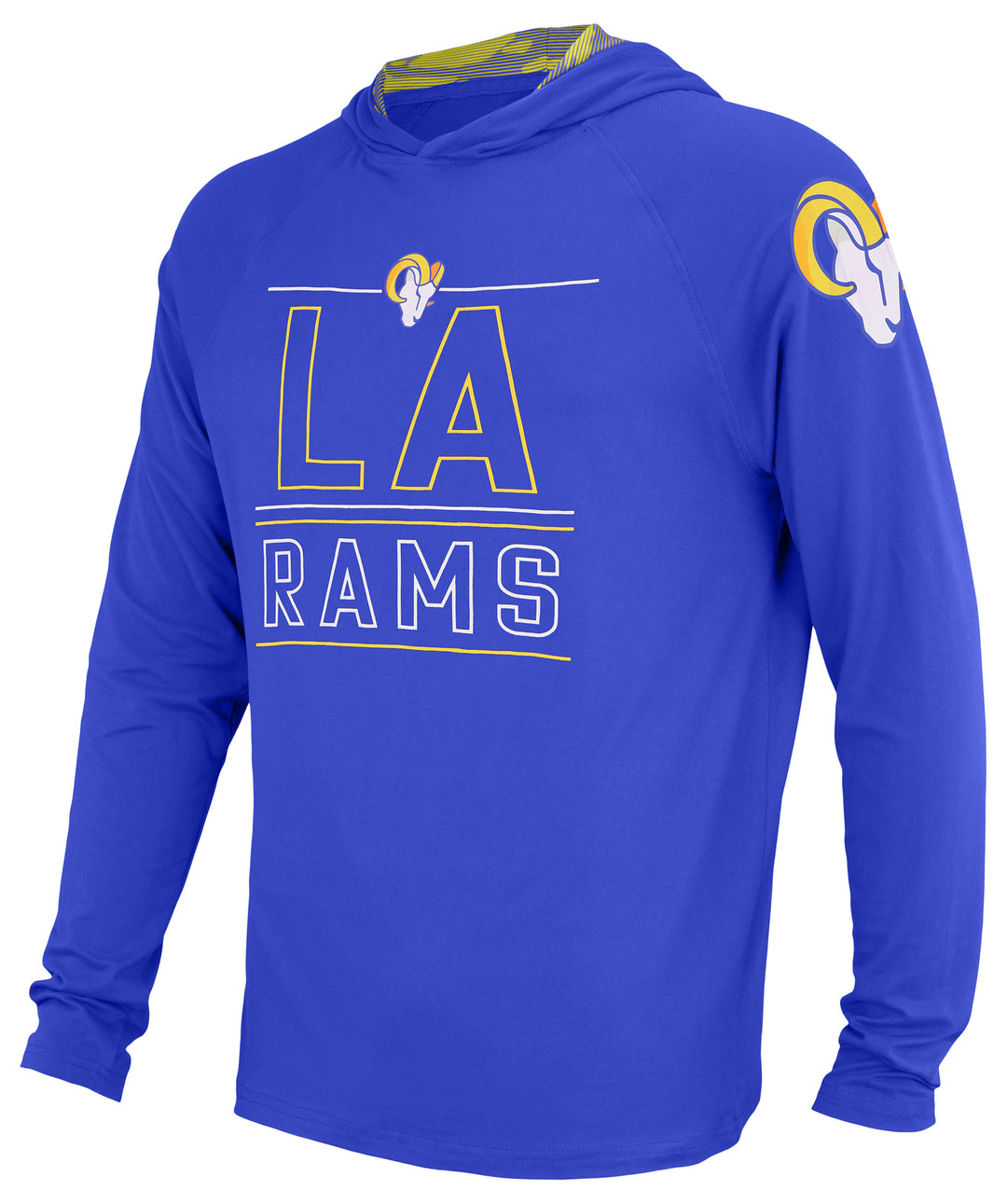 Zubaz NFL Men's Los Angeles Rams Team Color Active Hoodie With Camo Accents
