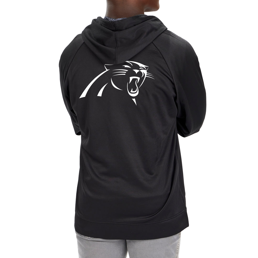 Zubaz Men's NFL Carolina Panthers Full Zip Viper Print Fleece Hoodie
