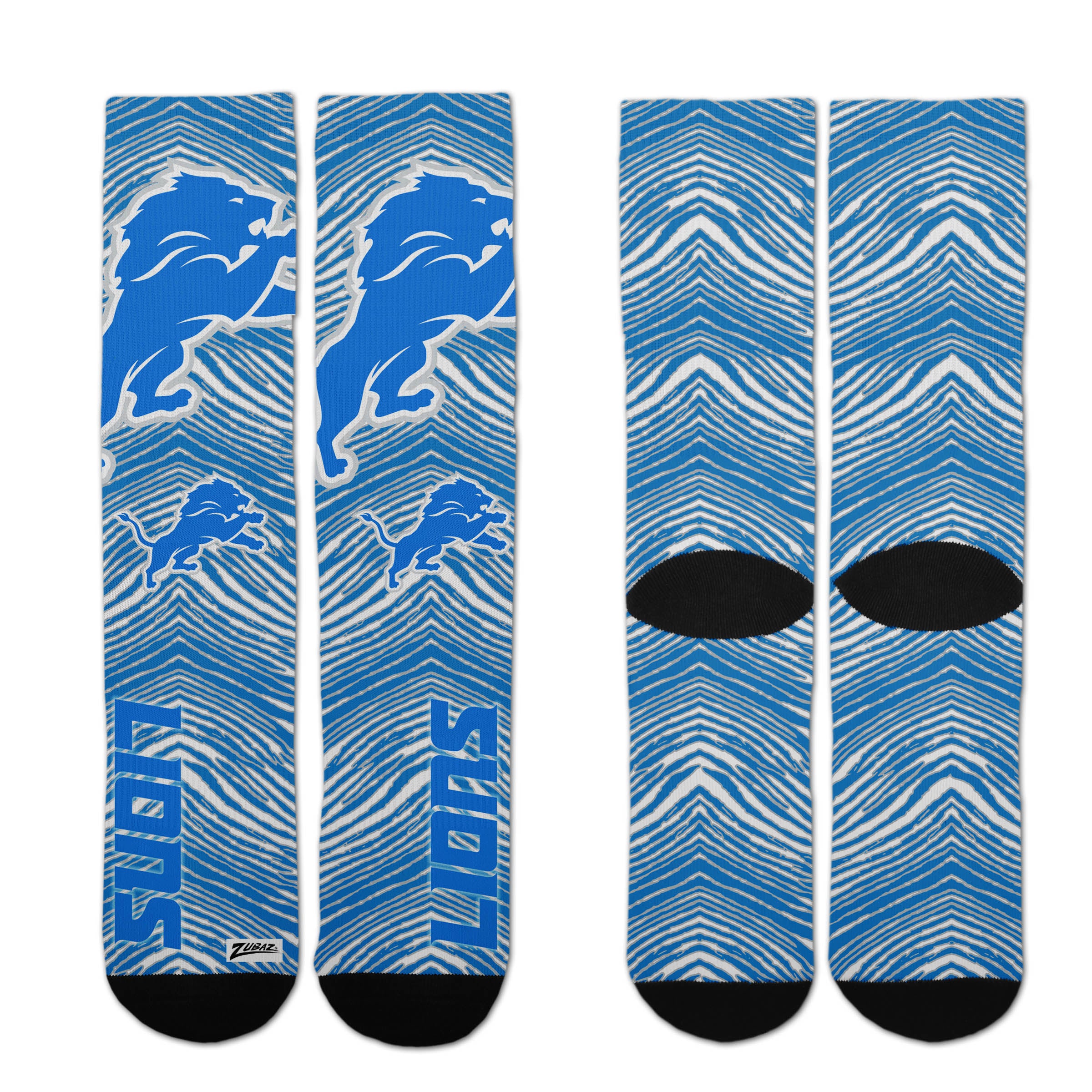 Zubaz By For Bare Feet NFL Zubified Adult and Youth Dress Socks, Detroit Lions, One Size