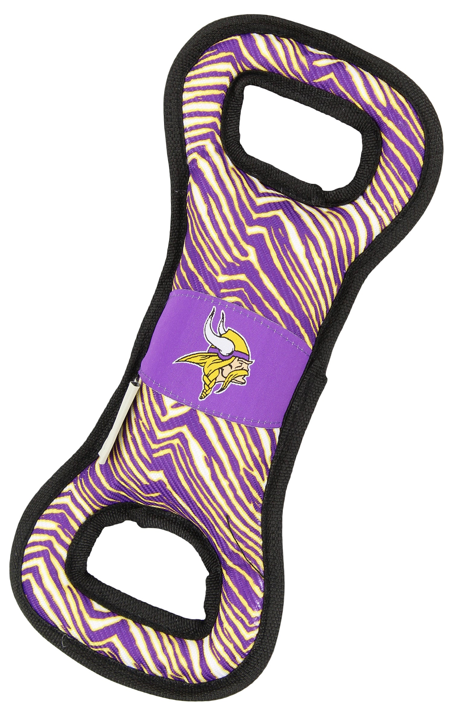 Zubaz X Pets First NFL Minnesota Vikings Team Logo Dog Tug Toy with Squeaker